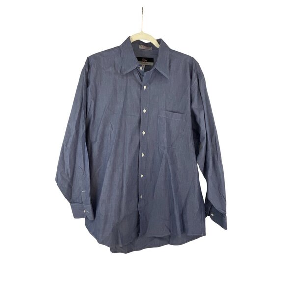 Vito Rufolo Men's Button Up Dress Shirt Long Sleeve Cotton Size 16.5/32-33 Blue - Picture 8 of 8